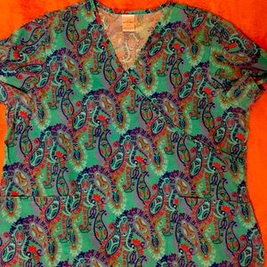 Beautiful Paisley scrub top